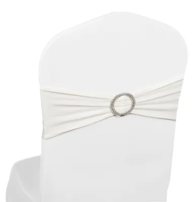 Stretch-Spandex-Stuhlschleifen, 50 Stück, Weiß, für Hochzeiten