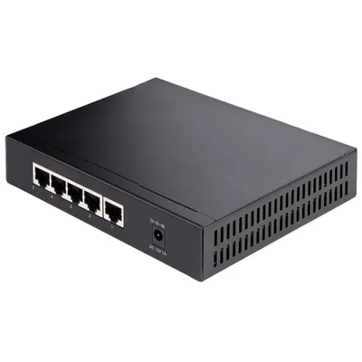Produktbild von StarTech.com Unmanaged 2.5G Switch - 5 Port Gigabit Switch - 2.5GBASE-T Unmanaged Ethernet Switch - Ethernet Splitter - Din Rail oder Wandmontage - Multi-Gigabit - Auto-MDIX - 9K Jumbo - Unmanaged - 2.5G Ethernet (100/1000/2500) - Vollduplex - Wandmontage