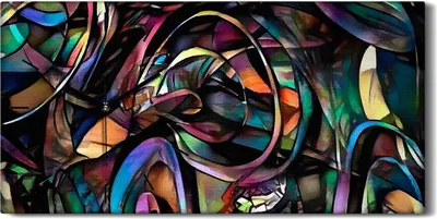Produktbild von Dekor Leinwand Uhr Wandbilder Geräuschlos 60x30 Malerei Abstrakte Kunst - schwarze Hände