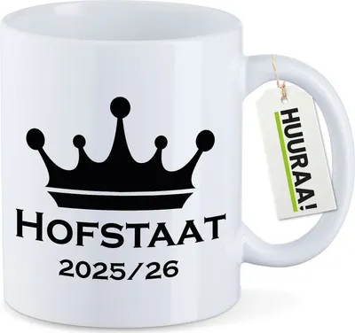 Produktbild von Huuraa Kaffeetasse Hofstaat 2025/26 Schützenfest 330ml Weiß Keramik Kaffeebecher Geschenkidee