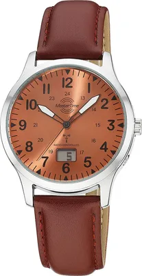 Master Time MTGA-10959-82L Herrenuhr Funk Super Power Aviation Braun 1
