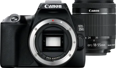 Obrázok produktu pre Canon EOS 250D + EF-S 18-55mm f/4-5.6 IS STM, 24,1 MP, 6000 x 4000 pixelov, CMOS, 4K Ultra HD, dotykový displej, čierna