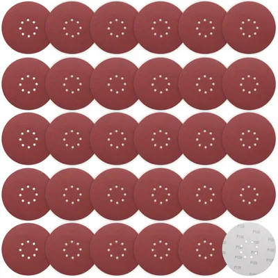 Produktbild von Schleifpapier 225mm Klett 30 Stück Körnung P120 8 Loch für Trockenbauschleifer