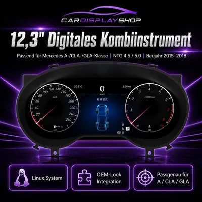 Produktbild von 12,3" Digitaler Tacho A-Klasse / CLA / GLA NTG 4.5 / 5.0