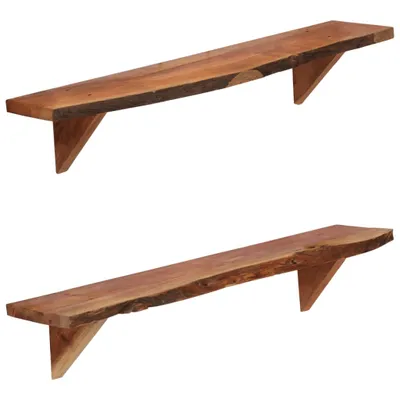 Zdjęcie produktu dla Półki Ścienne, 2 Szt., 90 X 20 X 16 Cm, Lite Drewno Akacjowe Lumarko!