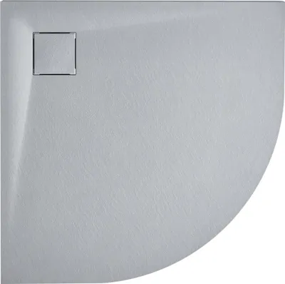 Obrázek produktu pro BELIANI Sprchová vanička s odtokem šedá SMC 90 x 90 x 3 cm trojúhelníkový tvar efekt přírodního kamene minimalistický styl koupelna