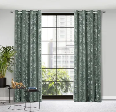 Produktbild von Vorhang LIVIA dunkelminze 140x250 cm  Ösen Ösenvorhang