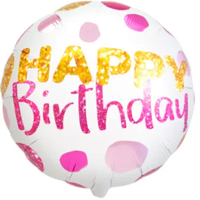 Image de Ballon à pois 'Happy Birthday!' - 45cm
