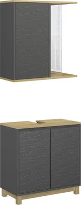 Produktbild von Badmöbel-Set Vicco Livia Anthrazit/Eiche 2 Teile, Model 51808