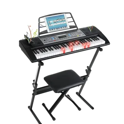Produktbild von 61-Tasten-Elektro-Keyboard-Klavier, höhenverstellbarer X-Ständer, MIDI-Funktion