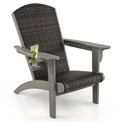 Productafbeelding van Tuinstoel - Adirondack Stoel - Loungestoel - Balkonstoel - Terrasstoel - Weerbestendig HDPE Frame