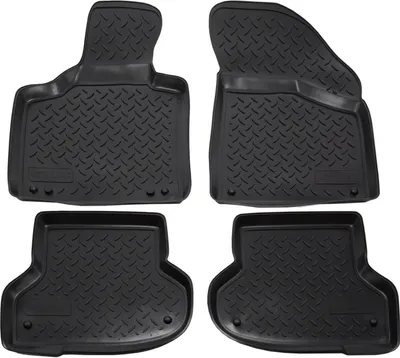 Image de Tapis De Sol En Caoutchouc TPE Pour Audi A3 8P 2003-2012 4pcs, Système de Fixation Bord Haut Noir Antidérapant Toutes Saisons