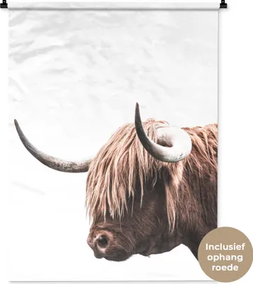 Produktbild von MuchoWow® Wandteppich Wandbehang Kuh - Schottisches Hochlandrind - Tiere 90x120 cm Tapisserie Dekoration Wandtuch - Wanddeko