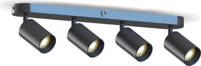 Produktbild von Calex LED Deckenlampe, 4-flammig GU10 Spots, Deckenstrahler, Schwenkbar, Oval, Schwarz & Gold