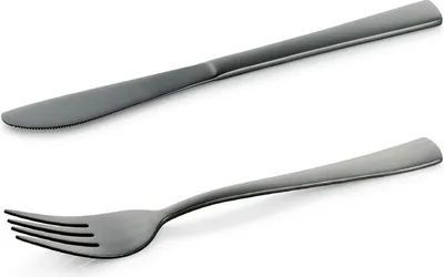 Produktbild von 24 tlg. Besteckset schwarz matt,12 Gabeln, 12 Messer, Hamburg Fresh, Chromstahl 18/0