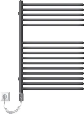 Image de Radiateur électrique de salle de bain 300 W, 500 x 800 mm, couleur anthracite