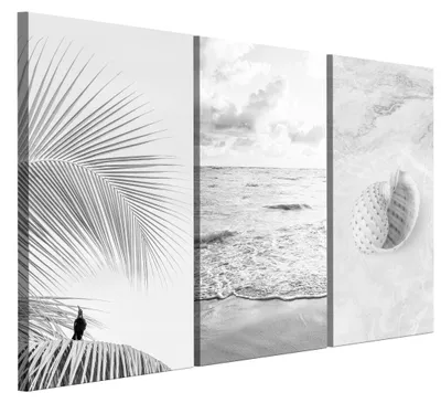 Produktbild von LUMASOUL Leinwand Bilder, Leinwandbild Natur Motiv, Wandbilder Holzrahmen und Webstuhl Wohnzimmer und Schlafzimmer, Bilder 90x60 cm Modern Meerlandschaft 07