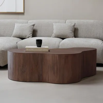 Productafbeelding van Salontafel Moos Organisch Walnoot 130cm - Giga Meubel