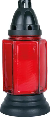 Produktbild von Grableuchte aus Glas ca. 24cm (rot), ca.50 Std.Brenndauer