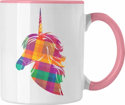 Produktbild von Trendation - Einhorn Polygon Tasse Geschenk Frauen (Rosa)