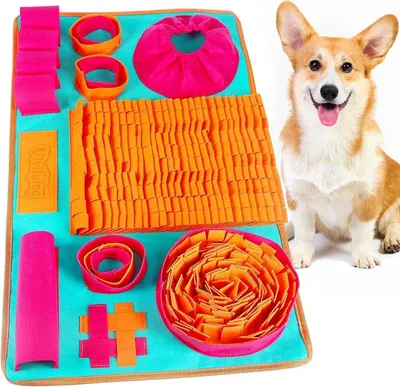 Immagine prodotto di Tappeto da fiuto per cani Tessuto di feltro Giocattolo interattivo Nascondiglio per cibo Rosso Arancione