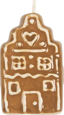 Immagine prodotto di Ornamento natalizio Clayre & Eef casa 4x4x6 cm in Vetroceramica marrone