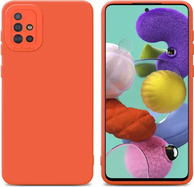 Produktbild von Cadorabo Hülle für Samsung Galaxy A51 4G / M40s Schutz Hülle in Orange TPU Silikon Etui Case Handyhülle