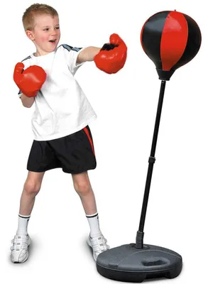 Immagine prodotto di Punching Ball per Bambini Asta Regolabile 124 Cm con Guantoni e Base Riempibile
