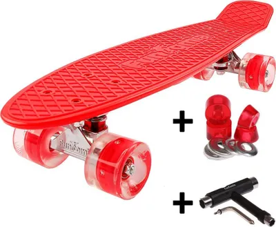 Produktbild von Farbe Rot -  FunTomia® Mini-Board mit LED Rollen inkl. T-Tool  2105F