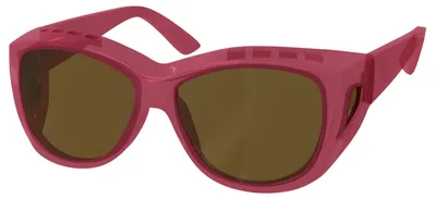 Produktbild von Polarisierte Damen Sonnenbrille UV400 Große Designer Sonnenbrille 30755 Pink/Gelb