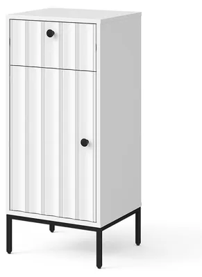 Image de Meuble salle de bain Vicco Eliza Blanc cannelé 40x87cm, Model 57934
