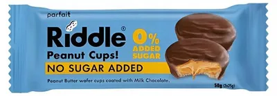 Produktbild von Erdnussbutterkekse in Milchschokolade ohne Zuckerzusatz, 50 g