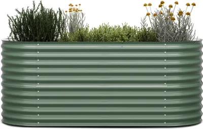 Obrázek produktu pro Blumfeldt High Grow, vyvýšený záhon, 200 x 80 x 100 cm, z vlnitého ocelového plechu, snadná montáž, odolný vůči rzi a mrazu