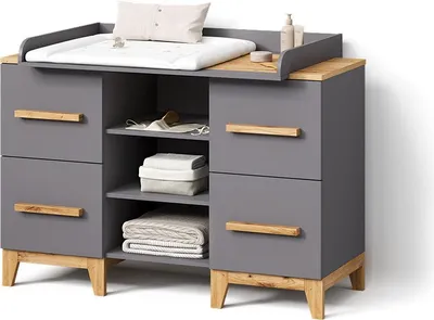 Immagine prodotto di Fasciatoio Livinity Mailo Grigio/Artisan XL con 4 cassetti, Model 59772