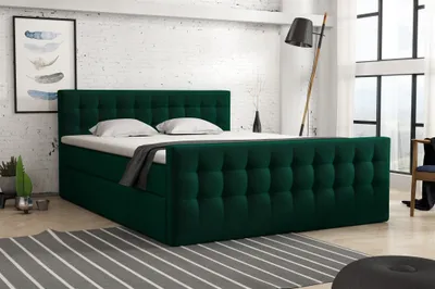 Produktbild von Boxspringbett Schlafzimmerbett ANKER 180x200cm in Stoff Monolith Grün