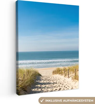 Zdjęcie produktu dla MuchoWow® - Obraz na płótnie - Plaża - Morze - Wydma - Piasek - Lato, fototapeta, dekoracja ścienna, obrazy do salonu, 30x40cm