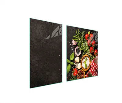 Immagine prodotto di Piastre copri fornelli 2 pezzi 100x52 Vetroceramica copri piano cottura vetro tagliere ardesia cucina