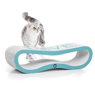 Produktbild von Designer Kratzpappe für Katzen türkis/weiß