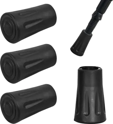Produktbild von 4 Stück Gehstockspitzen, 2 Paar Gummispitzen, Gummispitzen für Wanderstöcke, Ersatzgummispitzen für Wander-, Trekkingstöcke, 12 mm