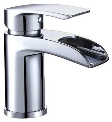 Produktbild von Waschtischarmatur Wasserfall Chrom Einhebelmischer mit Anschlussschläuchen