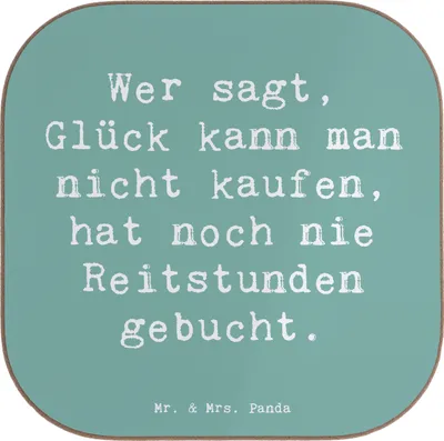 Produktbild von Mr. & Mrs. Panda Untersetzer für Gläser Spruch Reitlehrerin Freude - Meeresbrise - Geschenk, Holzuntersetzer, Getränkeuntersetzer, Reitlehrer, Berufe, Geschenke mit Herz