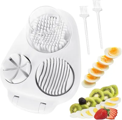 Produktbild von Eierschneider 3 in 1, für Küche, Kunststoff und Edelstahl, für hartgekochte Eier und Obst