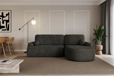 Produktbild von ALTDECOR Ecksofa mit Schlaffunktion und Bettkasten Corner Sofa Bett Eckcouch Couch L-Form Schlafcouch Ausziehbar Wohnlandschaft Schlafsofa Cauchsofa  LIRA-L - 264x172x89  Schwarz