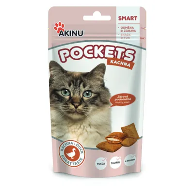 Obrázek produktu pro Akinu POCKETS Kachní polštářky pamlsek pro kočky 40 g