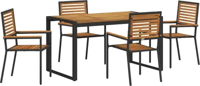 Produktbild von vidaXL Garten Essgruppe 5 pcs Schwarz und Braun Poly-Rattan