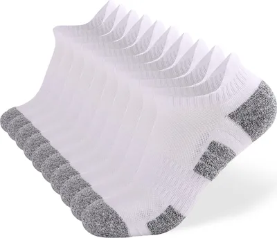Obrázek produktu pro 10 párů ponožek do tenisek dámské pánské sportovní ponožky polstrované běžecké ponožky, prodyšné bavlněné ponožky s froté podrážkou proti skluzu pohodlné krátké ponožky (39-42)