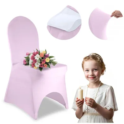 Produktbild von Bankett-Stuhlhussen, elastisch, premium, rosa