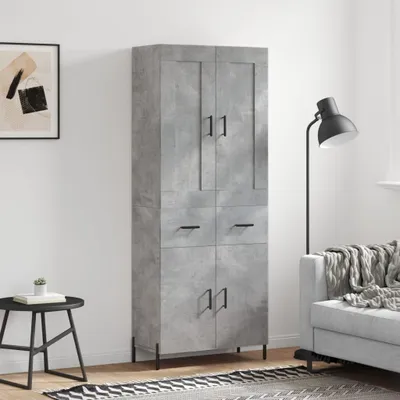 Obrázek produktu pro vidaXL Highboard concrete grey 69,5x34x180 cm odvozený dřevěný výrobek
