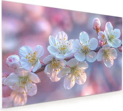 Produktbild von Küchenrückwand Spritzschutz Glas mit Motiv Blühender Zweig 40 x 40 cm