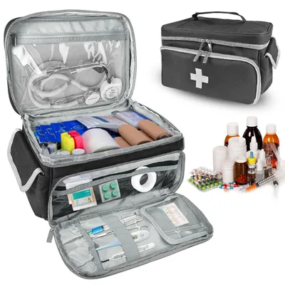 Produktbild von Medizinische Reisetasche - Leere Erste-Hilfe-Aufbewahrung, Grau
